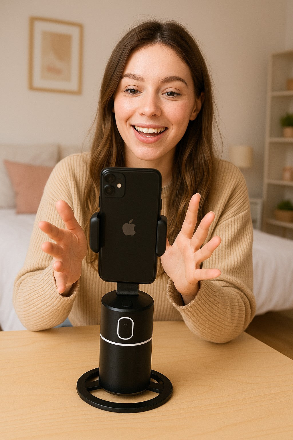 Smart Face Recognition Tracking PTZ Mobile Phone Stand Anchor Live Broadcast Stand