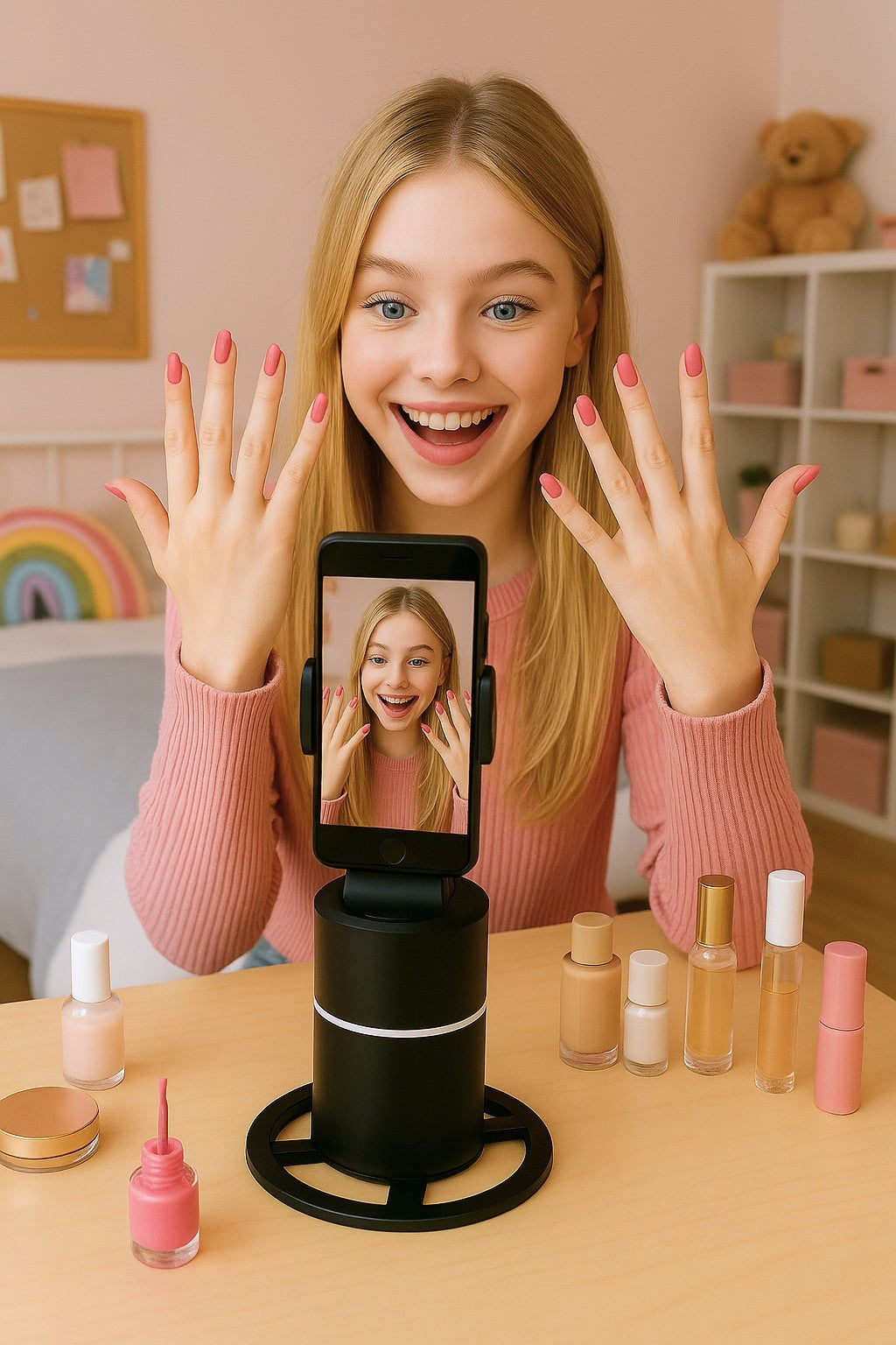 Smart Face Recognition Tracking PTZ Mobile Phone Stand Anchor Live Broadcast Stand