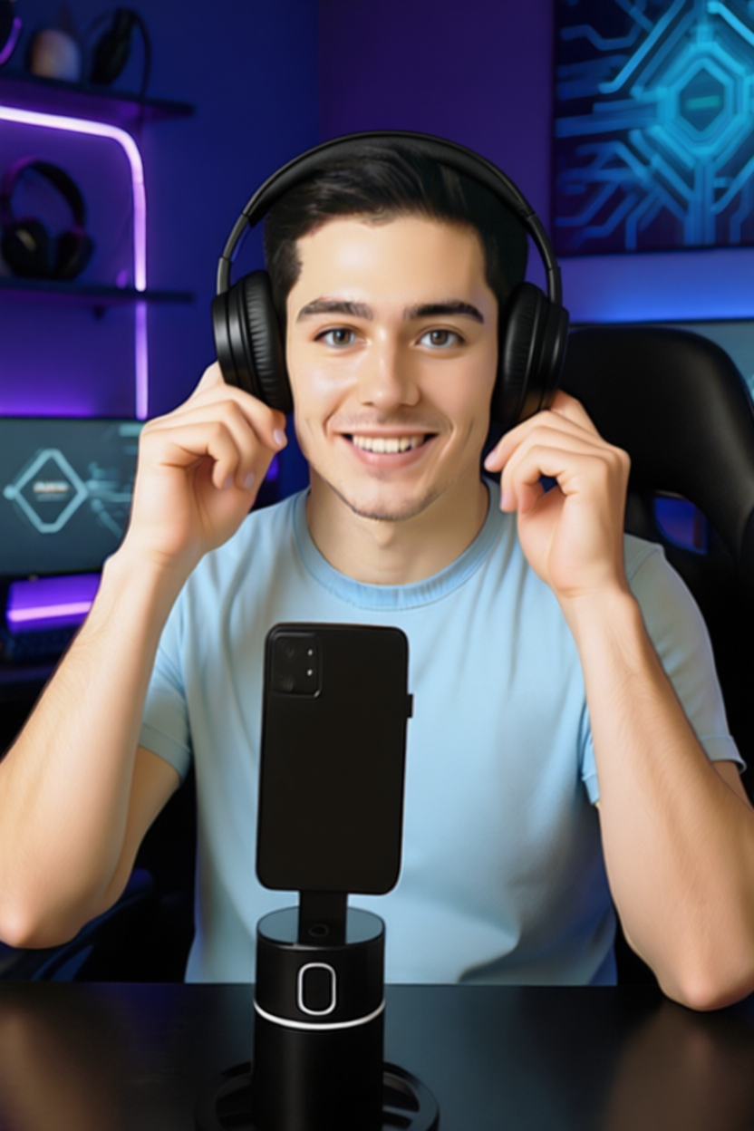 Smart Face Recognition Tracking PTZ Mobile Phone Stand Anchor Live Broadcast Stand